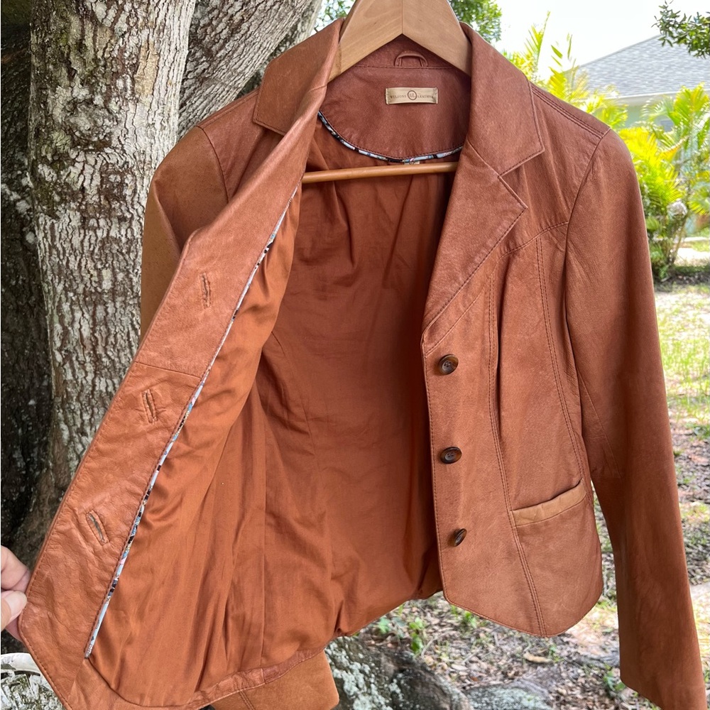 Vintage 80s Wilson’s Leather tan leather jacket XS